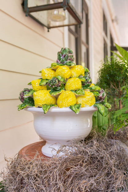 Hand-Painted Ceramic Lemon Topiary