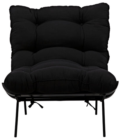 Hanzo Chair with Steel Legs, Charcoal Black-Accent Chairs-Noir-Sideboards and Things