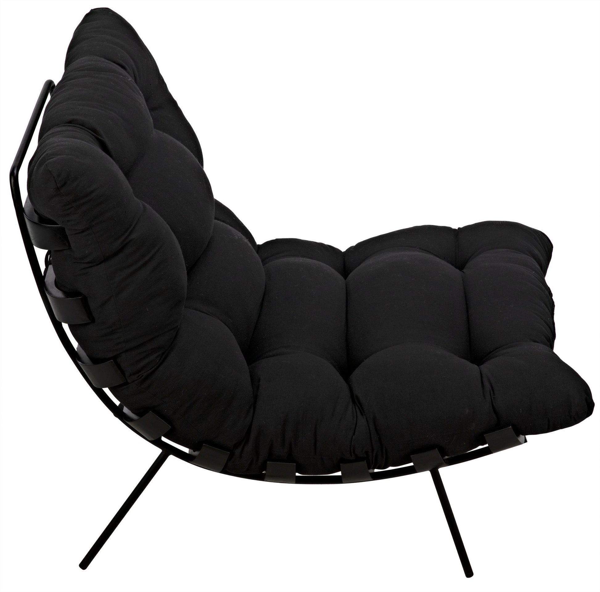 Hanzo Chair with Steel Legs, Charcoal Black-Accent Chairs-Noir-Sideboards and Things