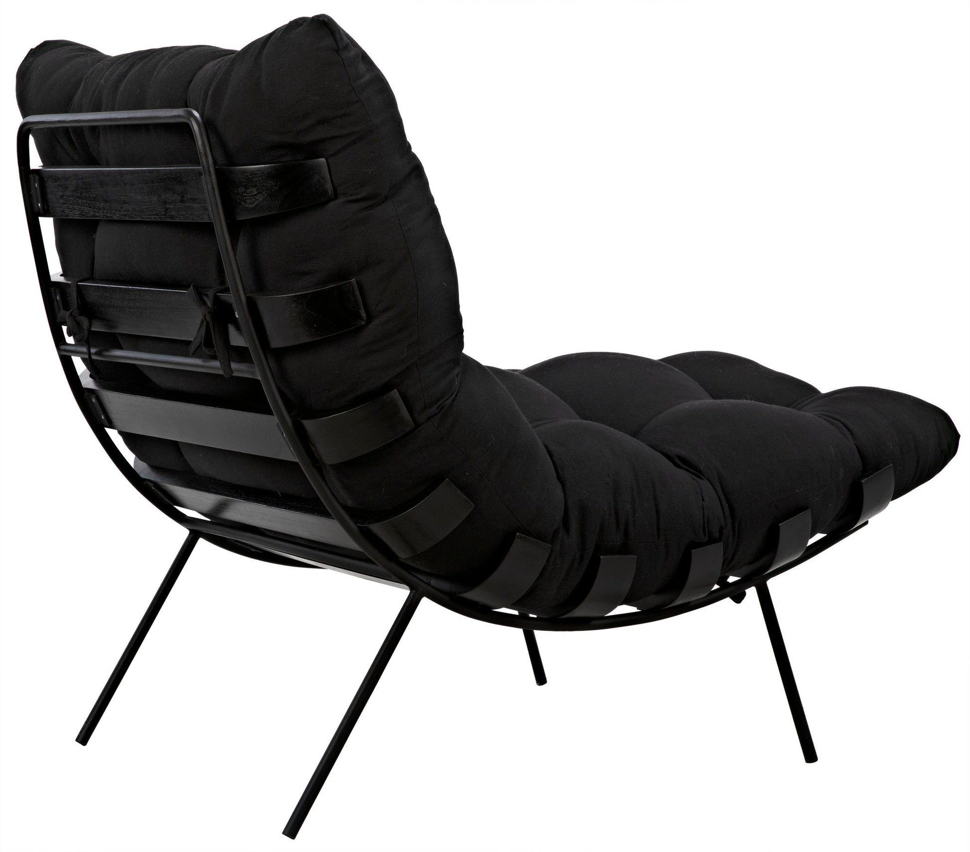 Hanzo Chair with Steel Legs, Charcoal Black-Accent Chairs-Noir-Sideboards and Things