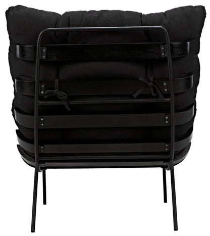 Hanzo Chair with Steel Legs, Charcoal Black-Accent Chairs-Noir-Sideboards and Things