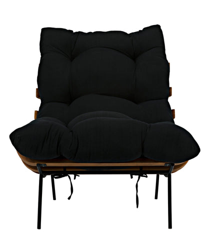 Hanzo Chair with Steel Legs, Teak-Accent Chairs-Noir-Sideboards and Things