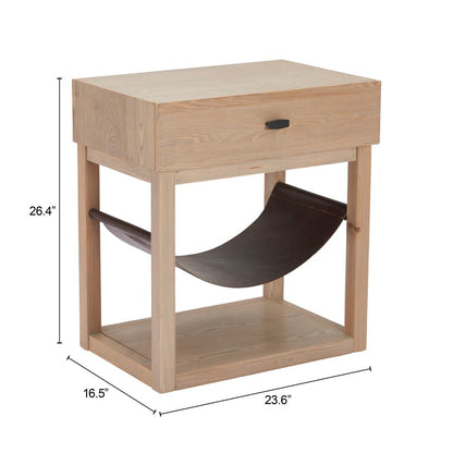 Zuo Modern Haram One Drawer Wooden Side Table