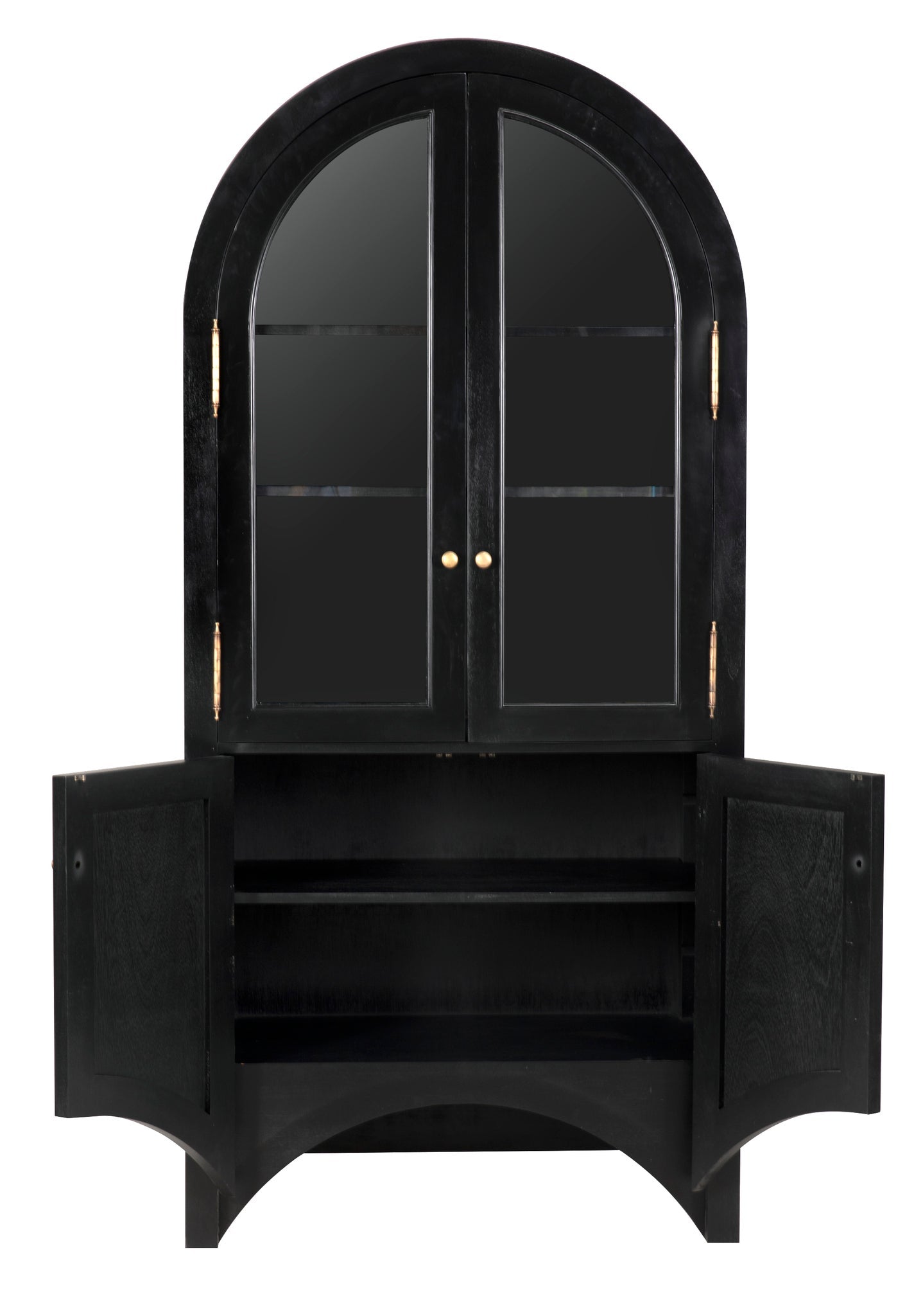 Haring Hutch Curio Buffet Cabinet-Buffets & Curios-Noir-Sideboards and Things