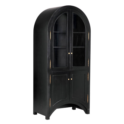 Haring Hutch Curio Buffet Cabinet-Buffets & Curios-Noir-Sideboards and Things