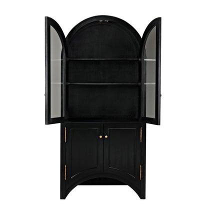 Haring Hutch Curio Buffet Cabinet-Buffets & Curios-Noir-Sideboards and Things