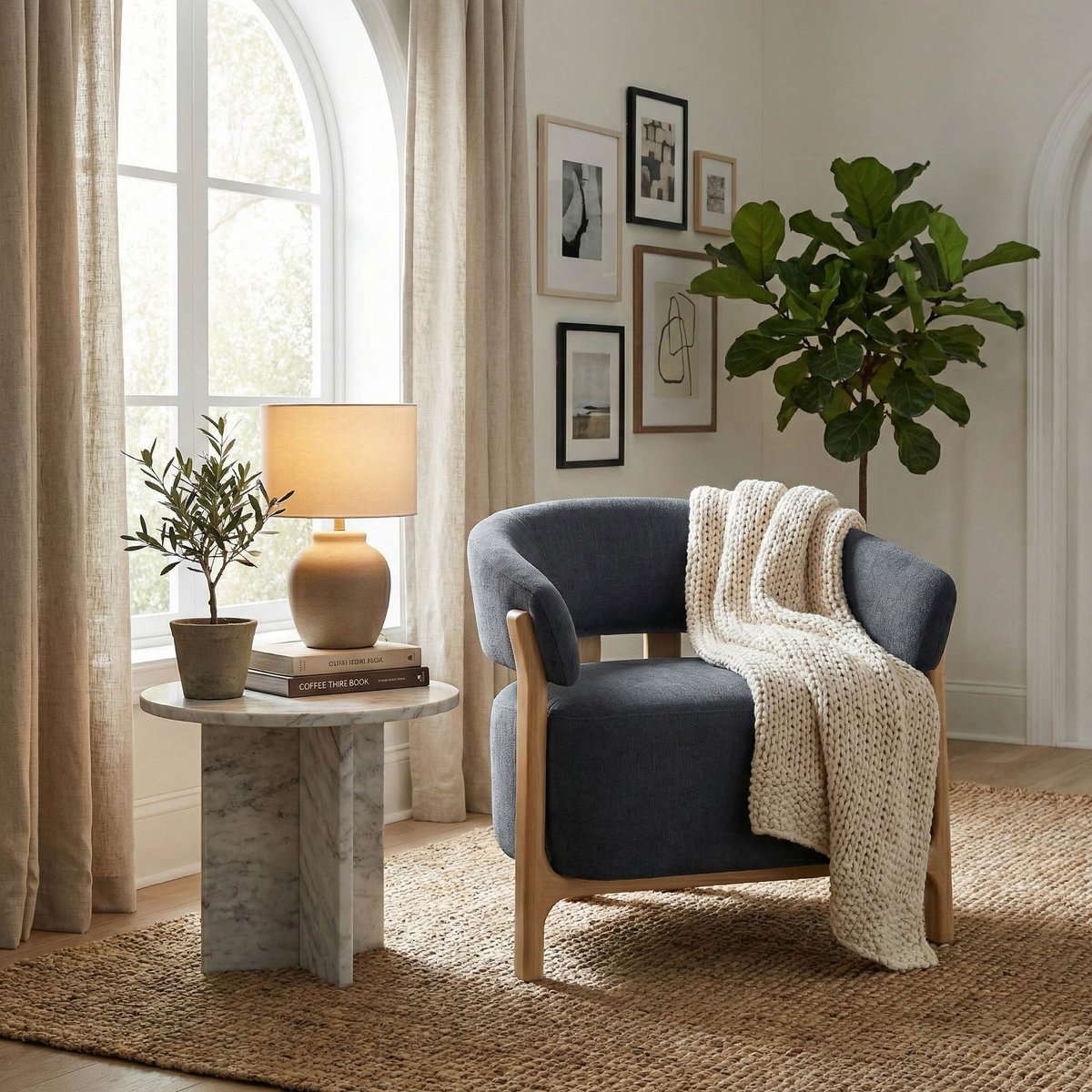 LH Home Harlow Fabric Club Chair
