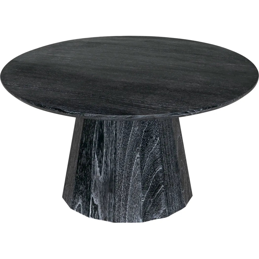 Harlow Wood Black Round Coffee Table