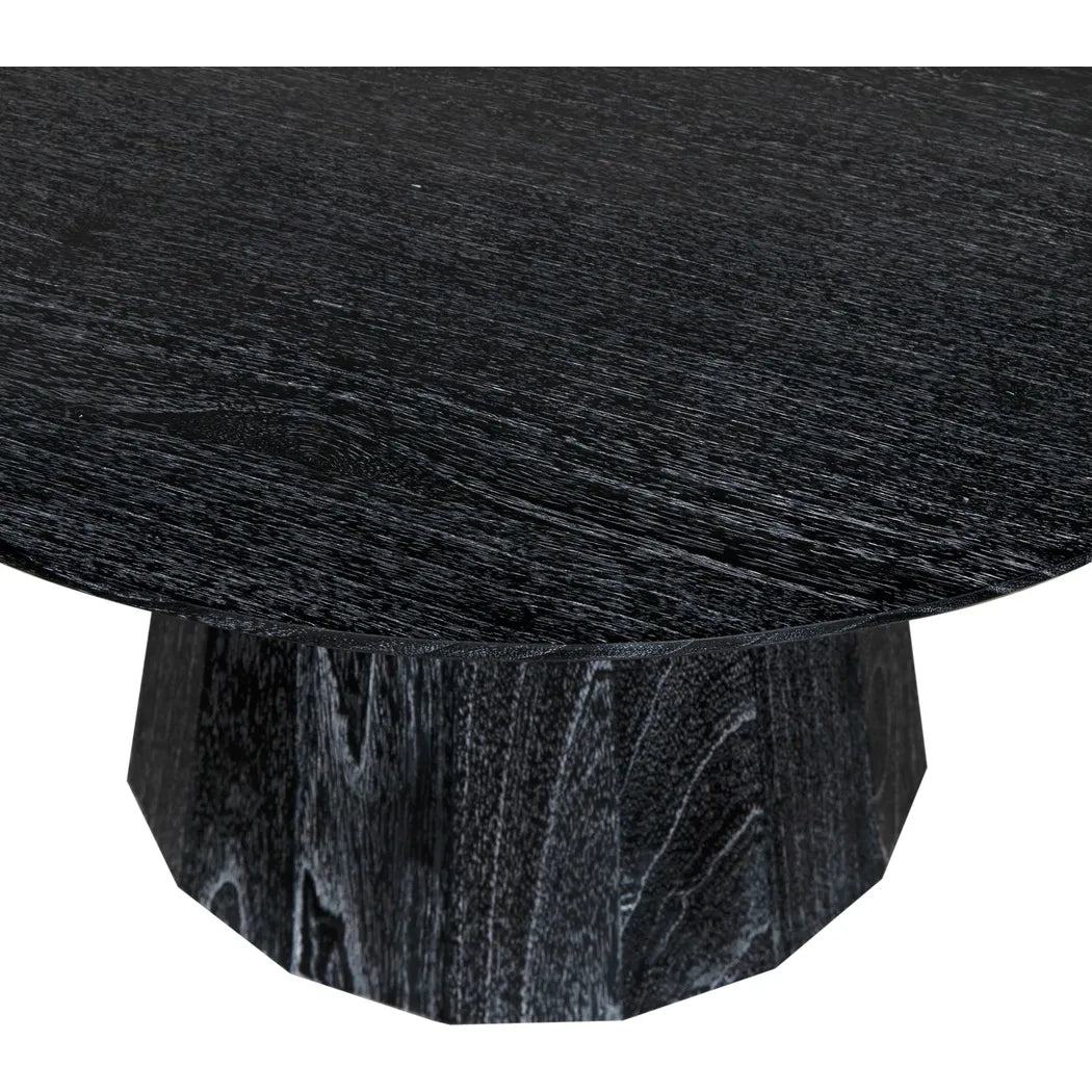 Harlow Wood Black Round Coffee Table