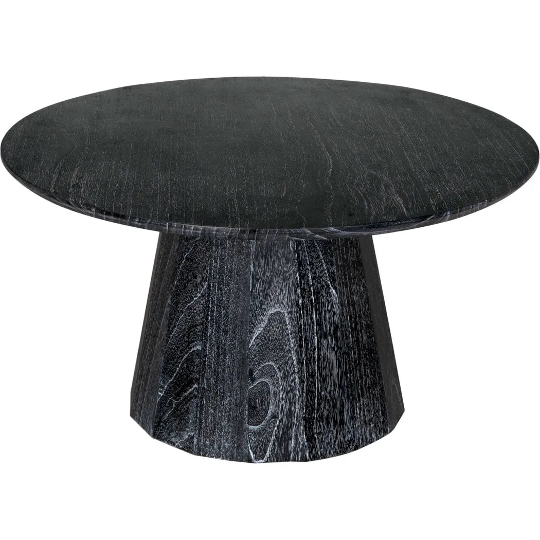 Harlow Wood Black Round Coffee Table