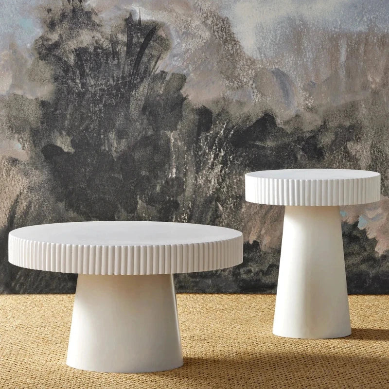 Harlow White Concrete Outdoor Cocktail Table