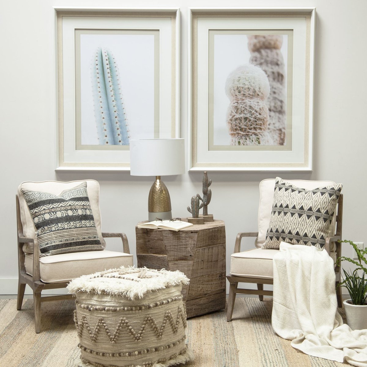 Mercana Harman Off-White Fabric Accent Chair