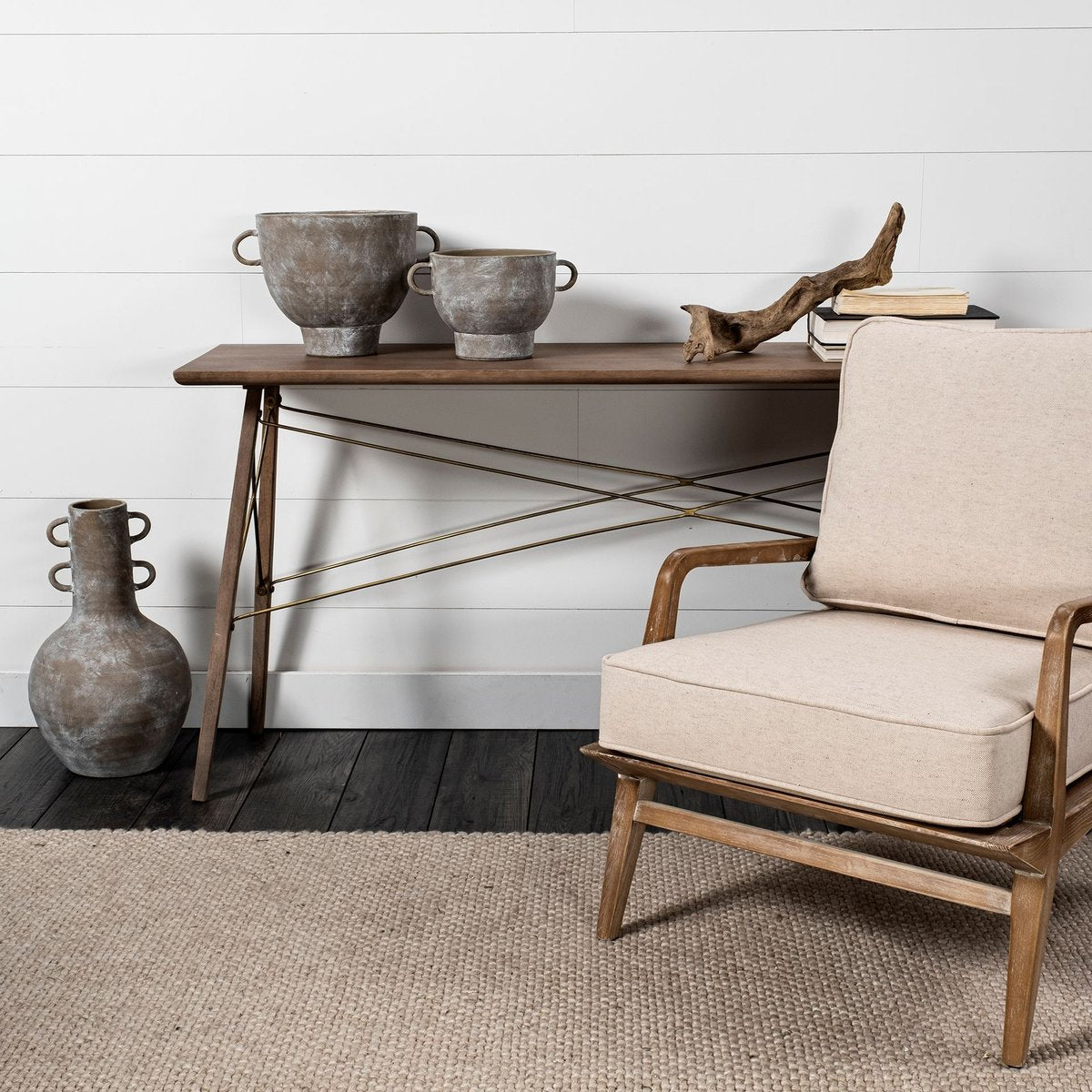 Mercana Harman Off-White Fabric Accent Chair
