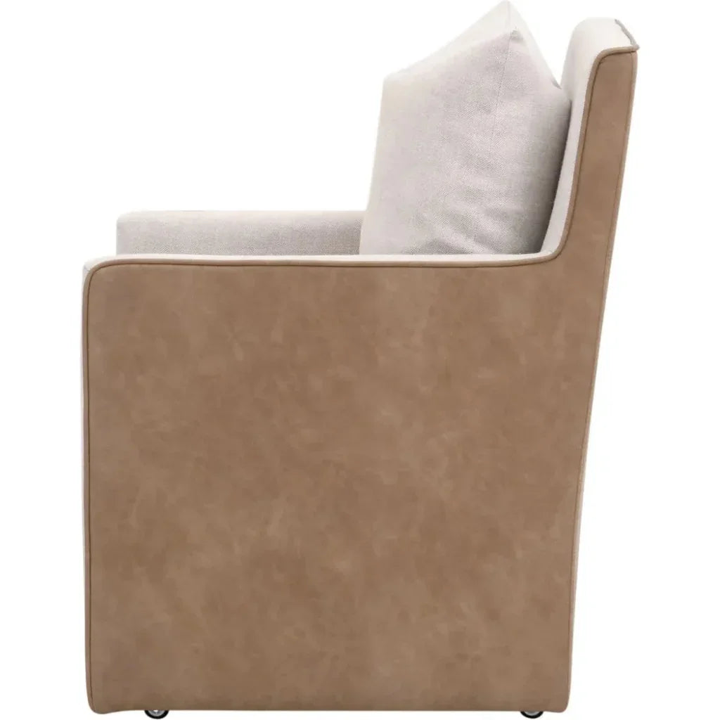 Harmony Two Tone Dining Arm Chair Casters - LOOMLAN - Essentials For Living - Dining Chairs