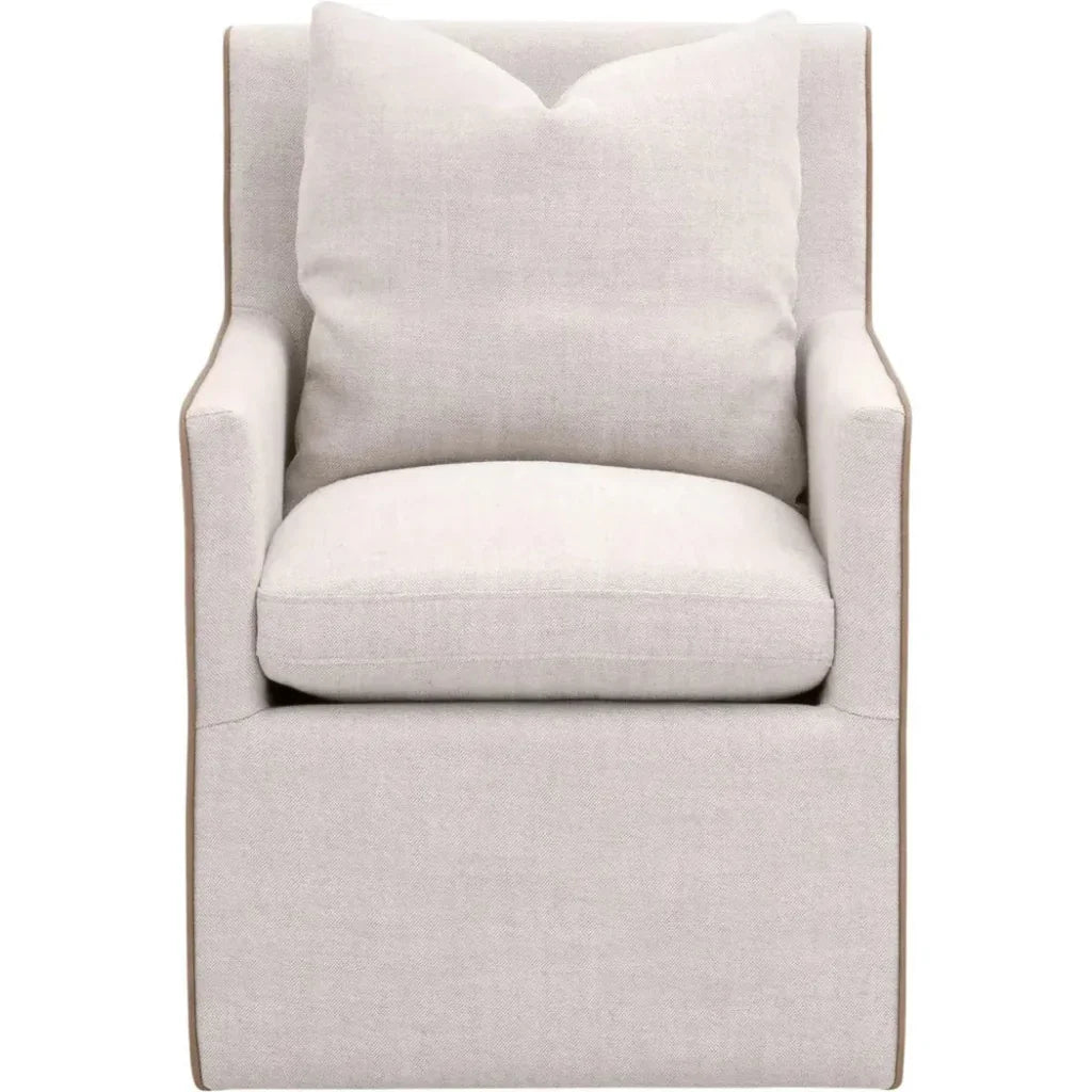 Harmony Two Tone Dining Arm Chair Casters - LOOMLAN - Essentials For Living - Dining Chairs