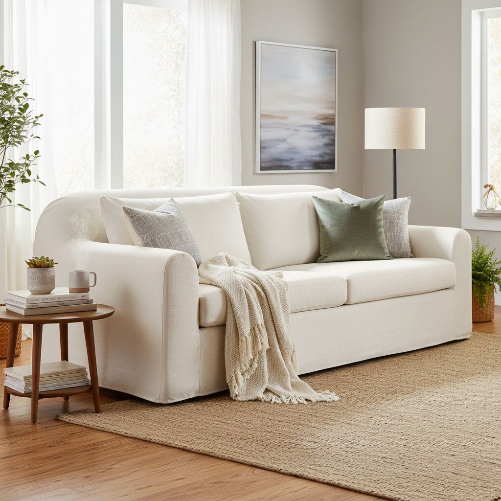 LH Home Harper Fabric Slipcover Sofa