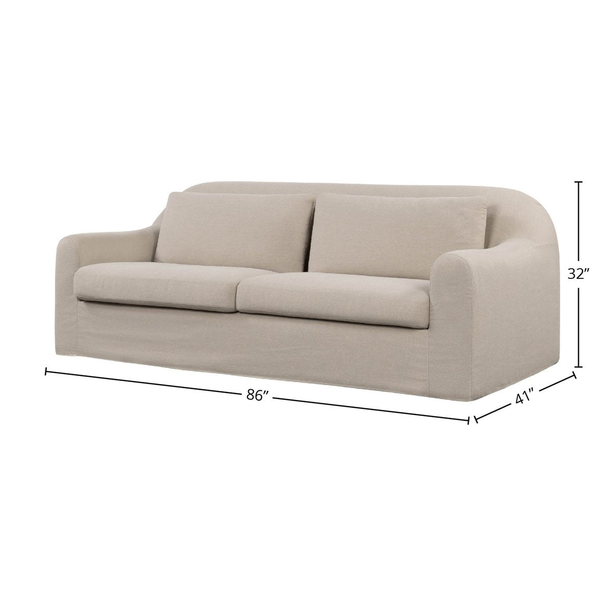 LH Home Harper Fabric Slipcover Sofa