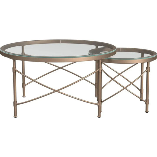 Bassett Mirror Harrison Metal & Gold Round Cocktail Table