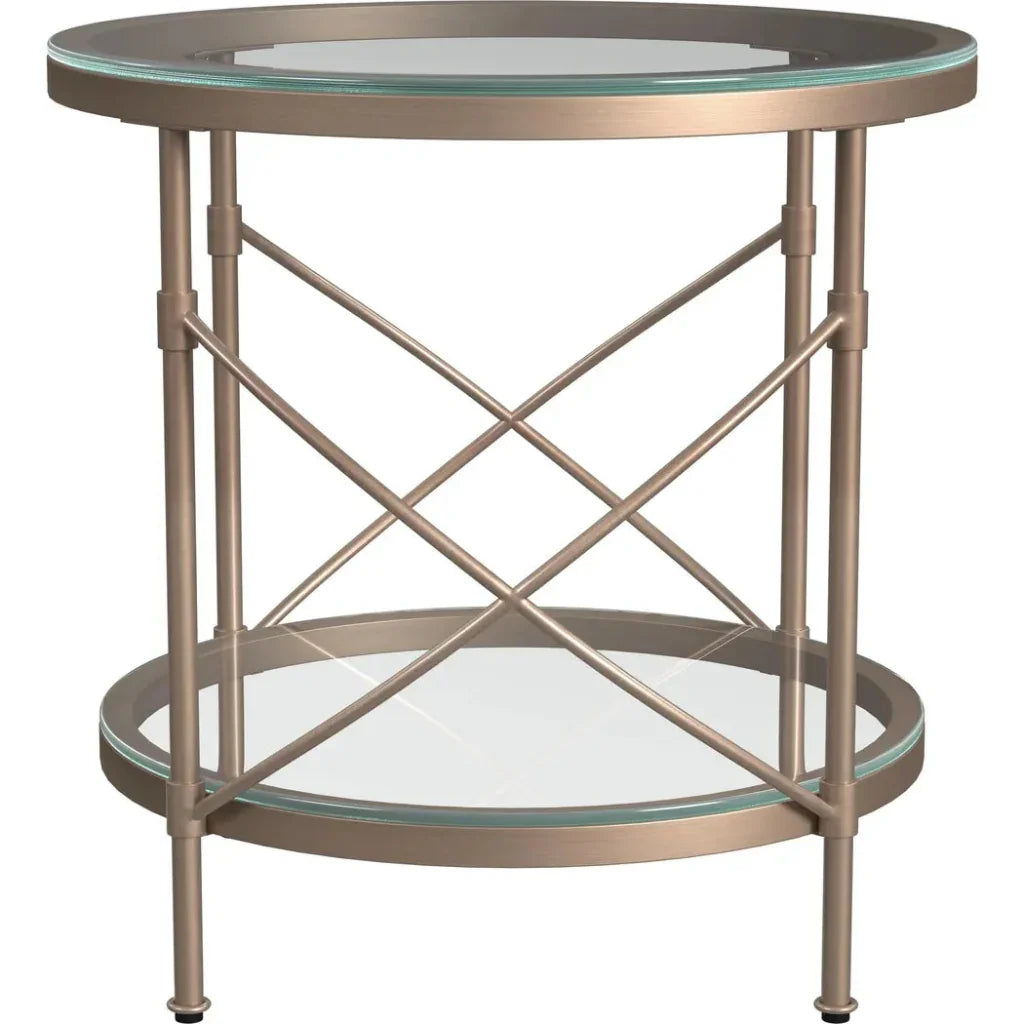 Bassett Mirror Harrison Metal & Gold Round End Table