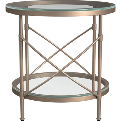 Bassett Mirror Harrison Metal & Gold Round End Table