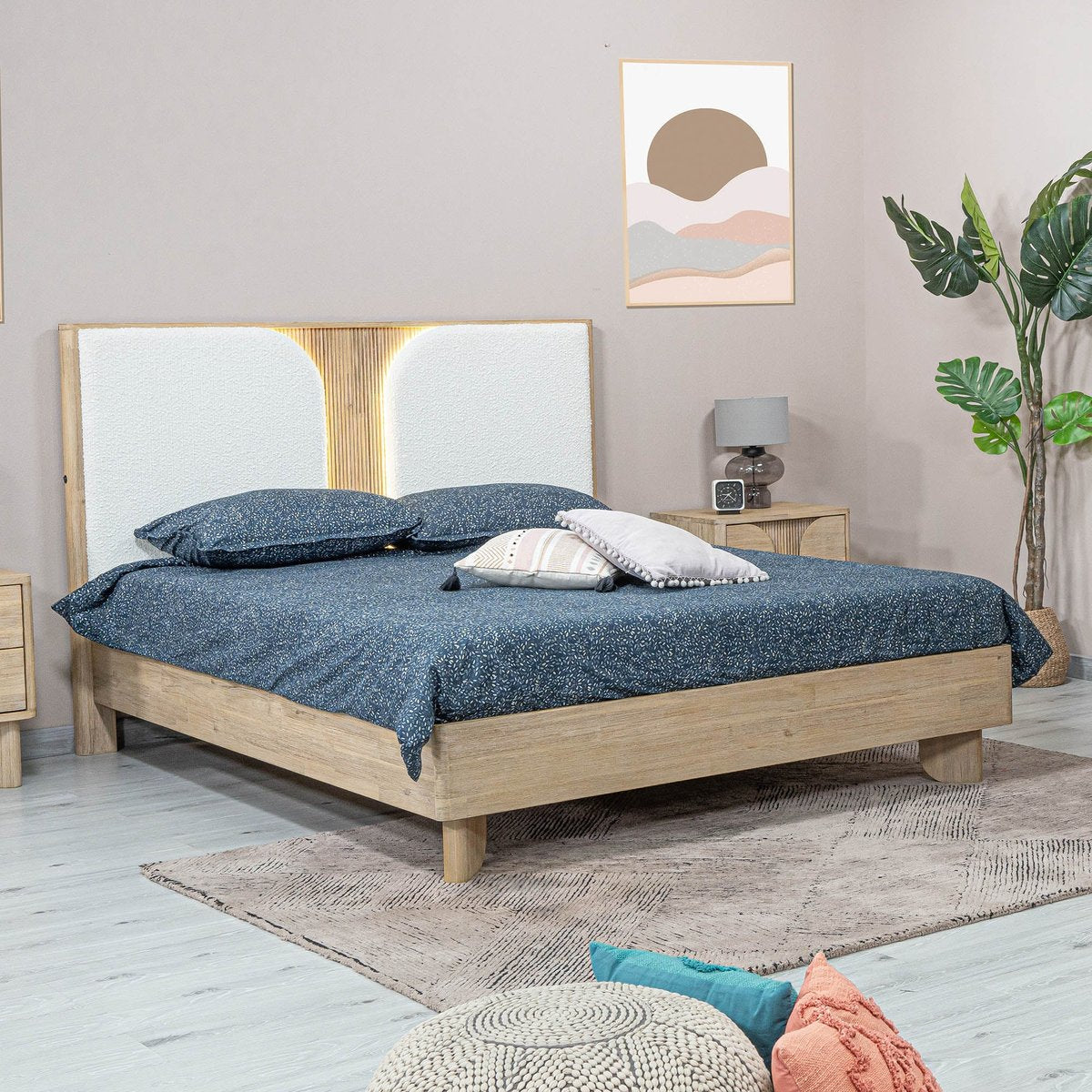 LH Home Haru Solid Wood Frame Bed