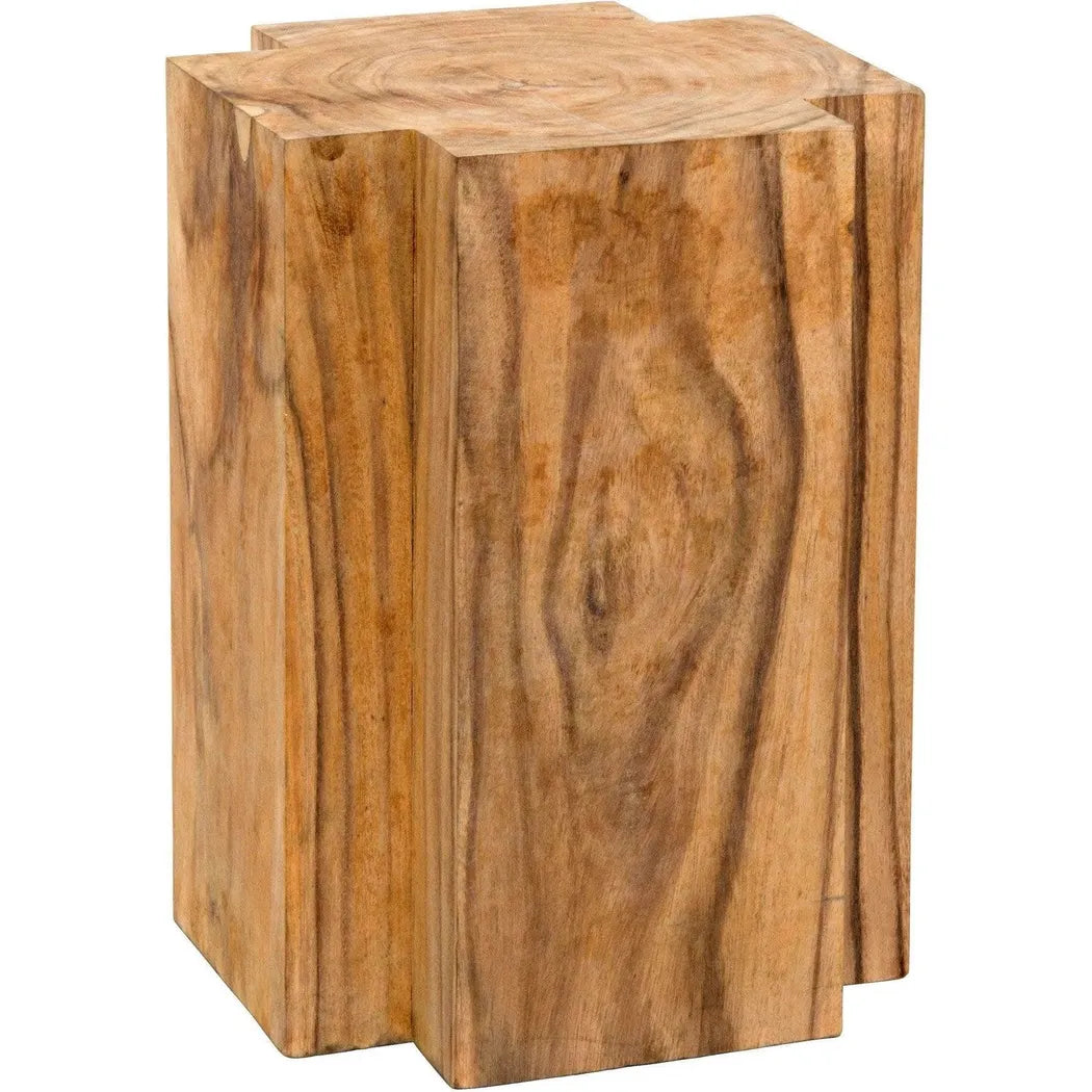 Haru Teak Wood Geometric Side Table