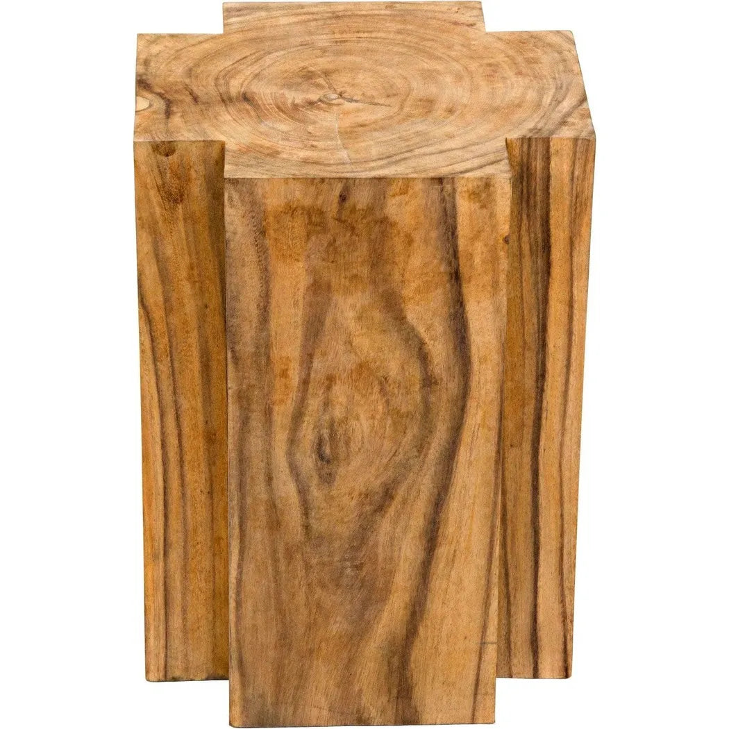 Haru Teak Wood Geometric Side Table