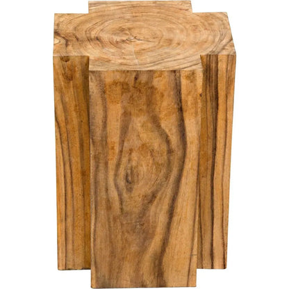 Haru Teak Wood Geometric Side Table
