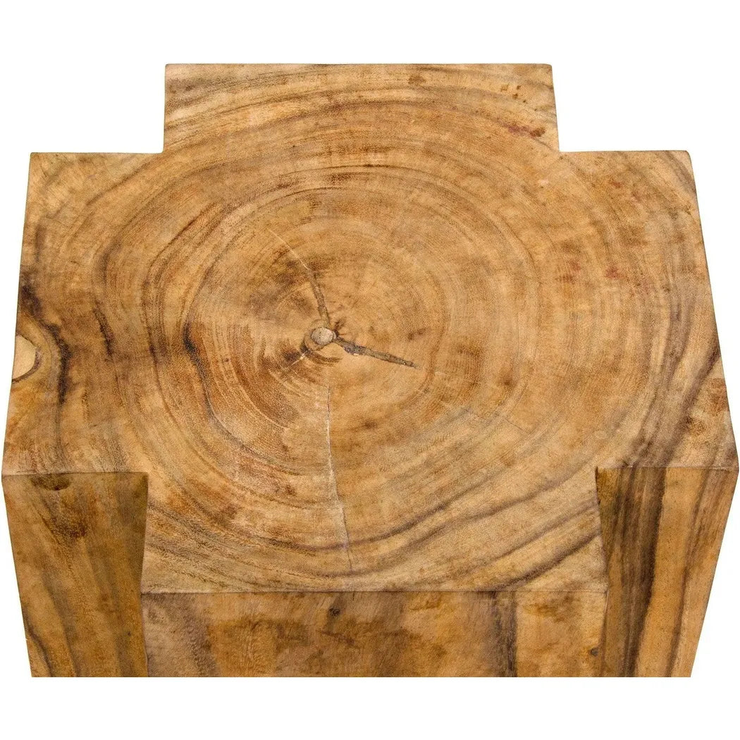Haru Teak Wood Geometric Side Table