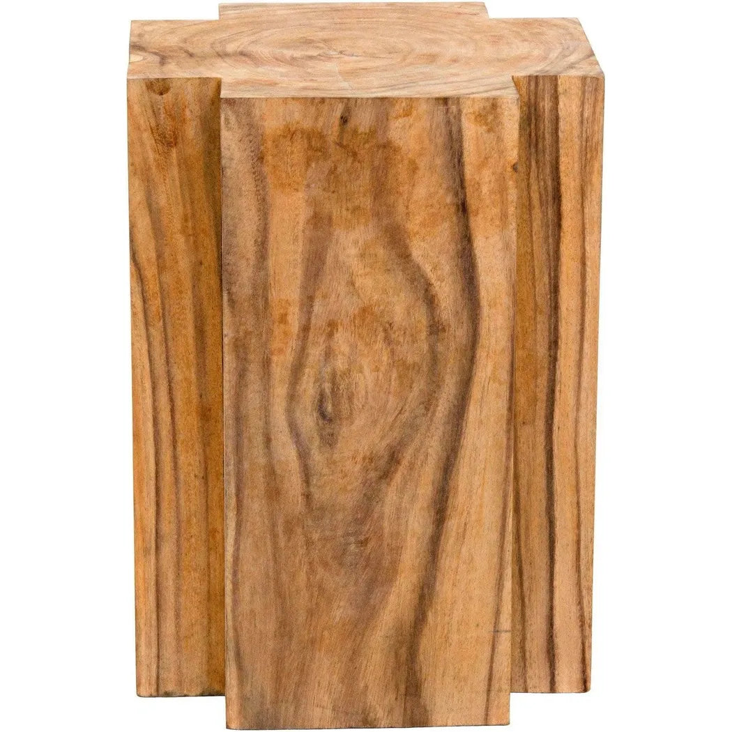 Haru Teak Wood Geometric Side Table