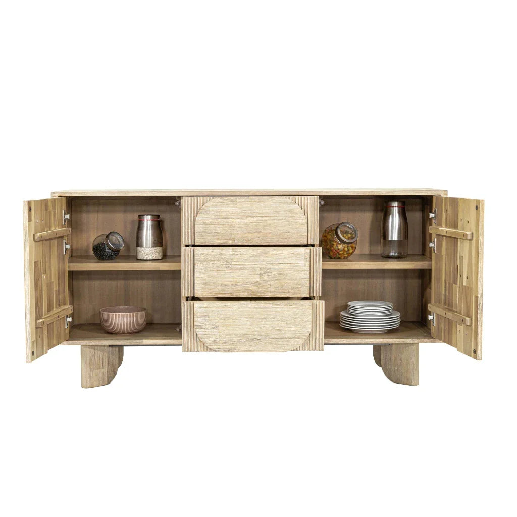 Haru Wooden 5 Center Drawer Sideboard