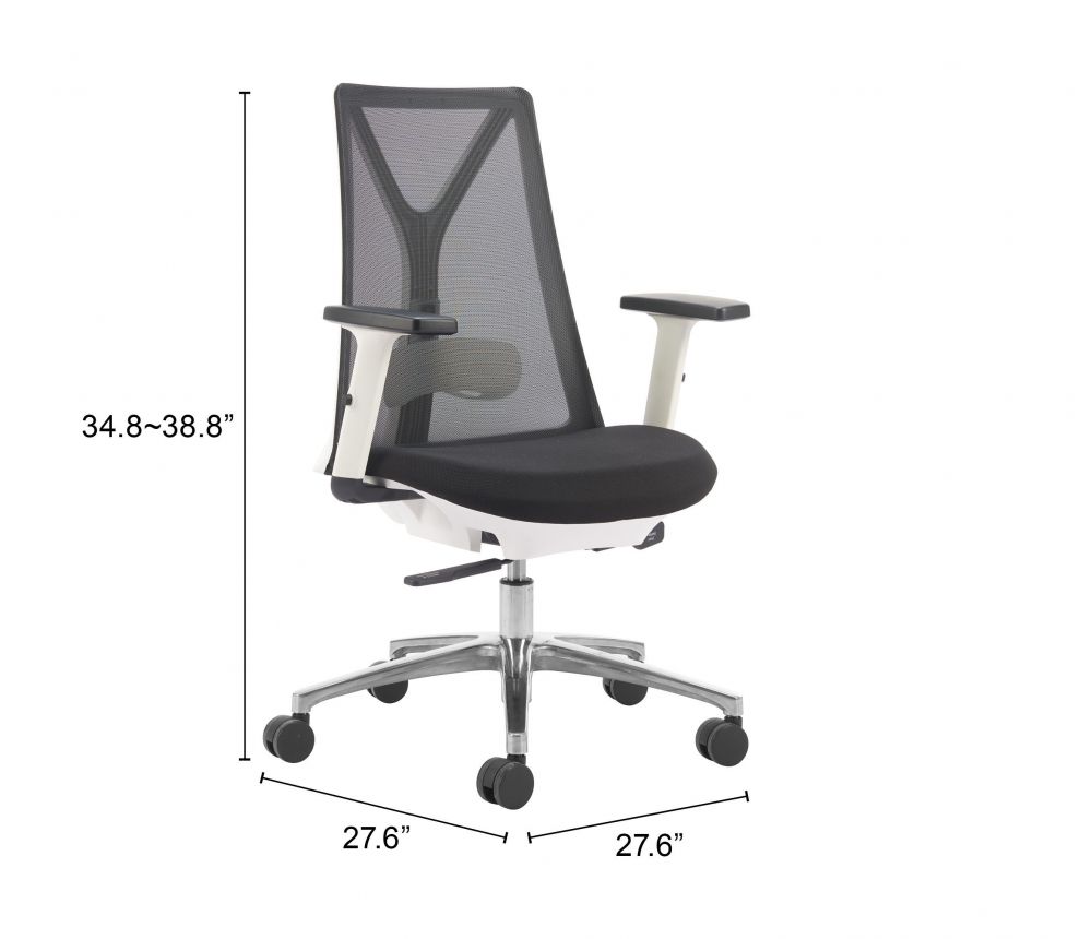 Zuo Modern Hasso Black Mesh Fabric Office Chair