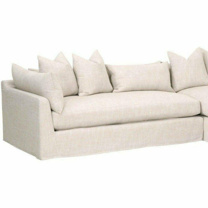 Haven 110" Lounge Slipcover LF Sectional Bisque Espresso Sectionals Sideboards and Things By Essentials For Living