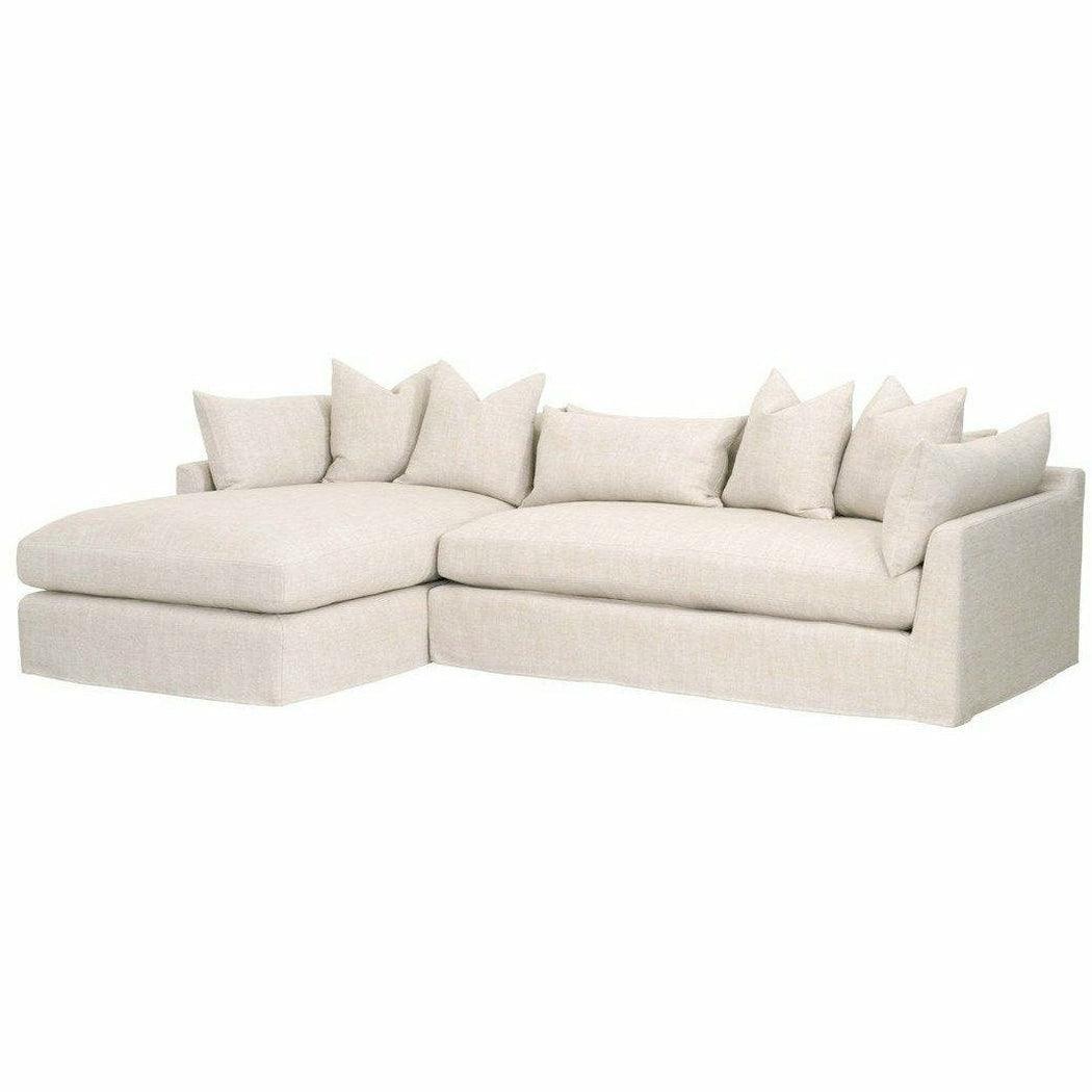 Haven 110" Lounge Slipcover LF Sectional Bisque Espresso Sectionals Sideboards and Things By Essentials For Living