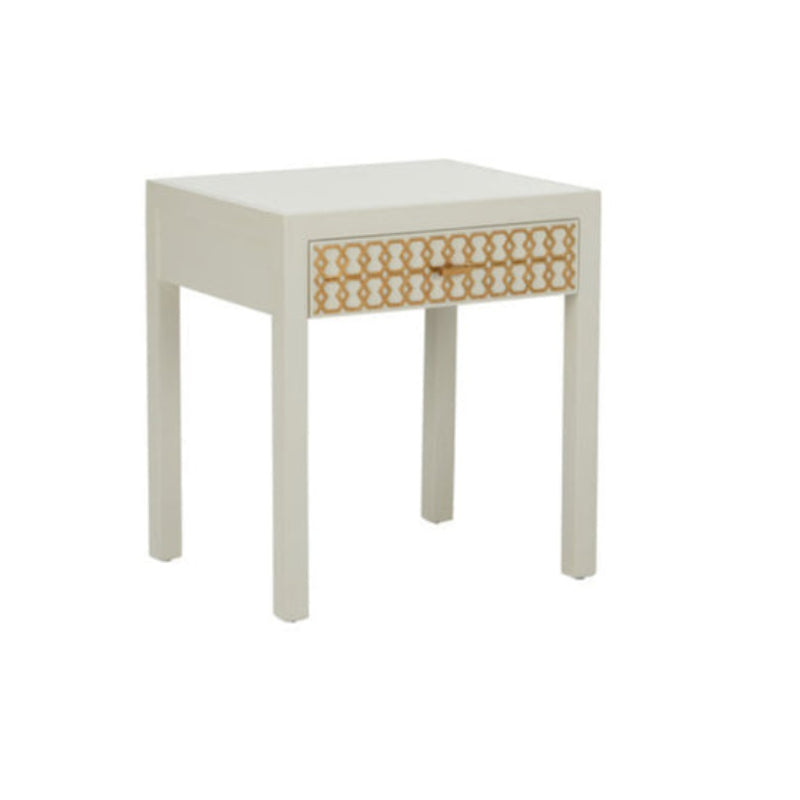 Chelsea House Hazel Honeycomb Pattern Grey Nightstand