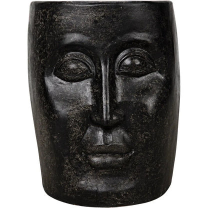 Noir Head Side Table, Black Fiber Cement
