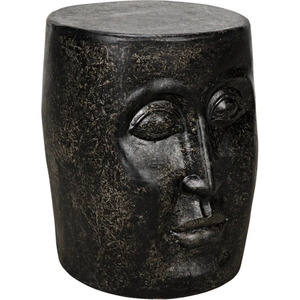 Noir Head Side Table, Black Fiber Cement