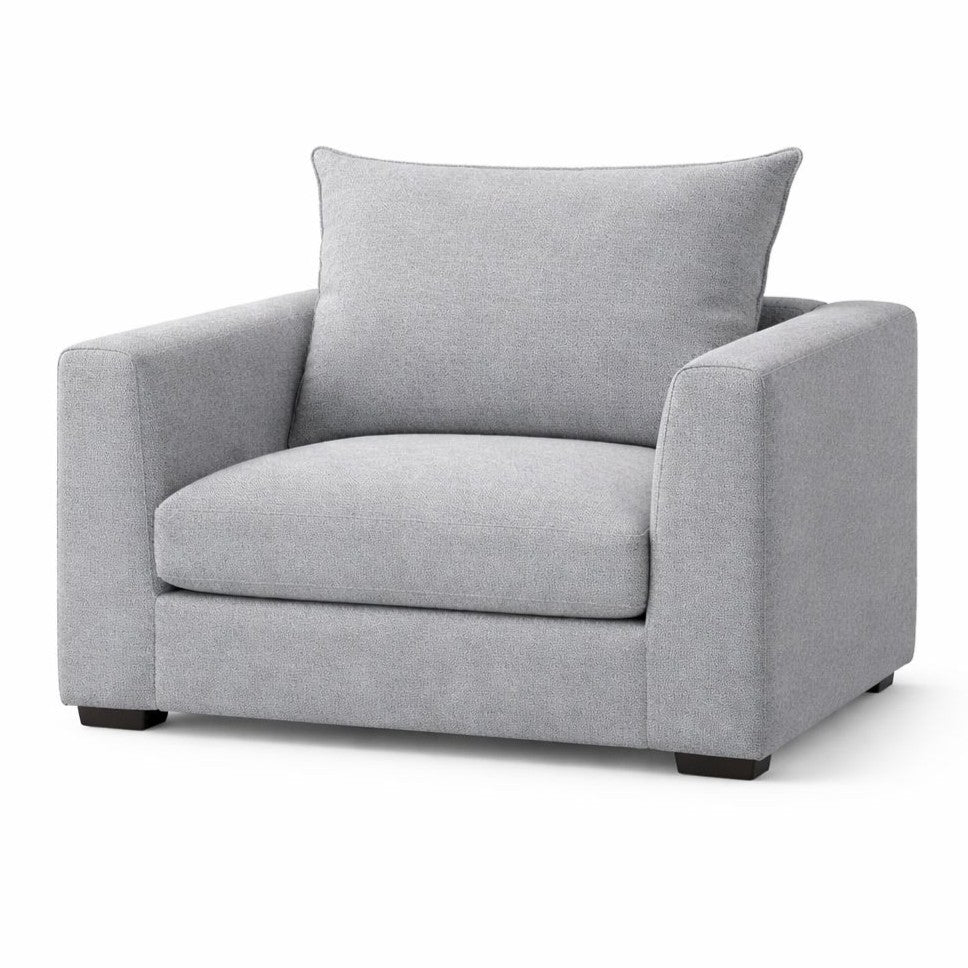 LOOMLAN Custom Upholstery Hedy Low-Profile Deep Seat Fabric Accent Chair