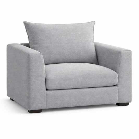 LOOMLAN Custom Upholstery Hedy Low-Profile Deep Seat Fabric Accent Chair