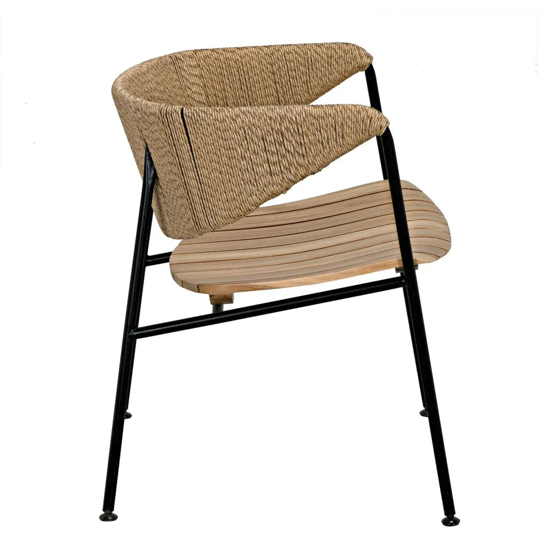 Helena Teak Wood Black Chair