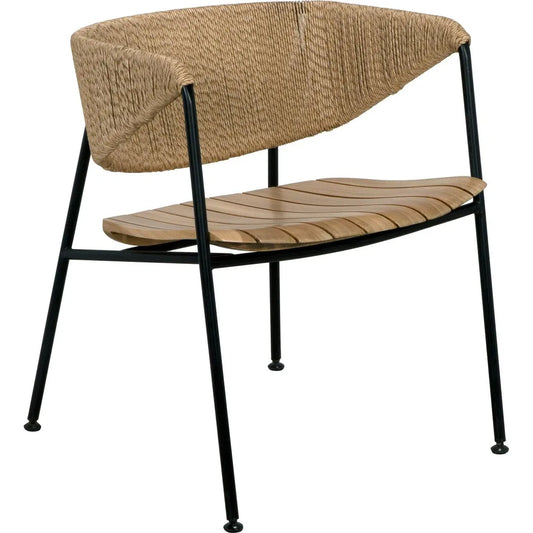 Noir Helena Teak Wood Black Chair