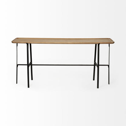 Mercana Helios Wood Top Rectangular Console Table
