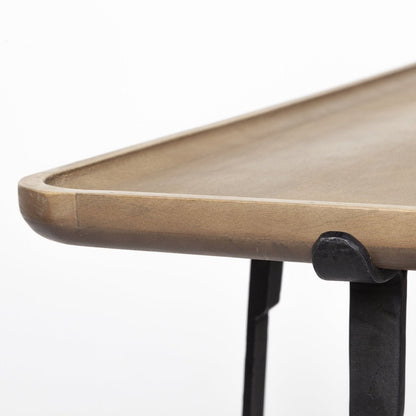 Mercana Helios Wood Top Rectangular Console Table