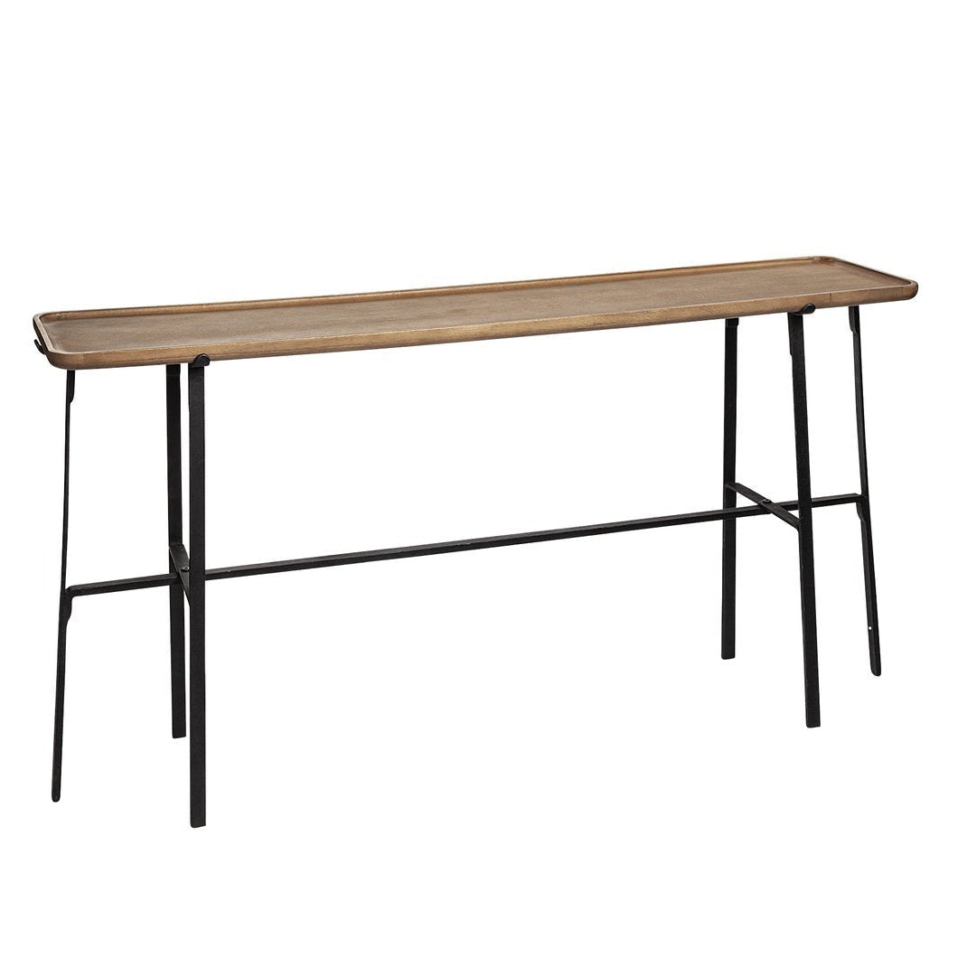 Mercana Helios Wood Top Rectangular Console Table