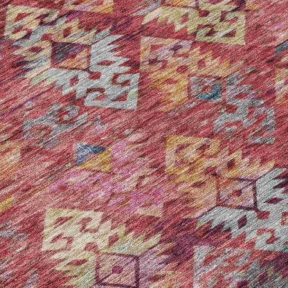 LOOMLAN Rugs Helissa Orange Washable Indoor-Outdoor Rug