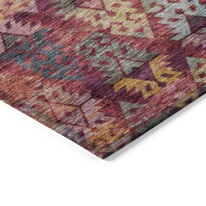 LOOMLAN Rugs Helissa Orange Washable Indoor-Outdoor Rug