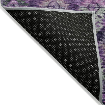 LOOMLAN Rugs Helissa Purple Washable Indoor-Outdoor Rug