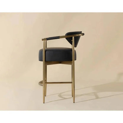 SUNPAN Heloise Faux Leather Counter Stool