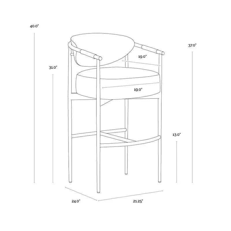 SUNPAN Heloise Faux Leather Barstool