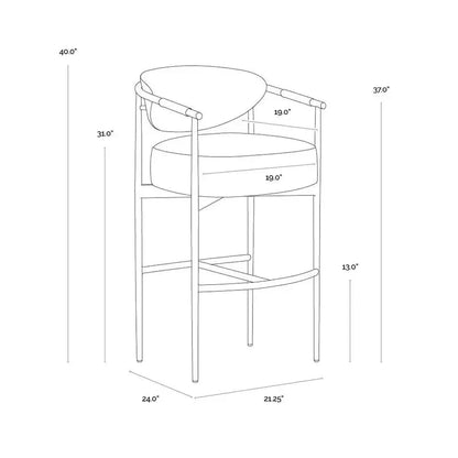 SUNPAN Heloise Faux Leather Barstool